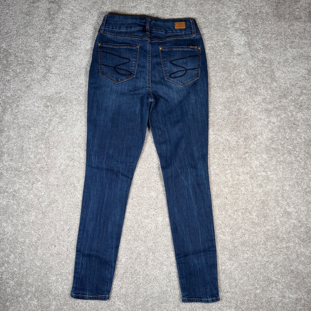 Seven7 Women Dark Wash Tummyless High Rise Skinny Jeans Indigo Denim Size 4 - Picture 7 of 11